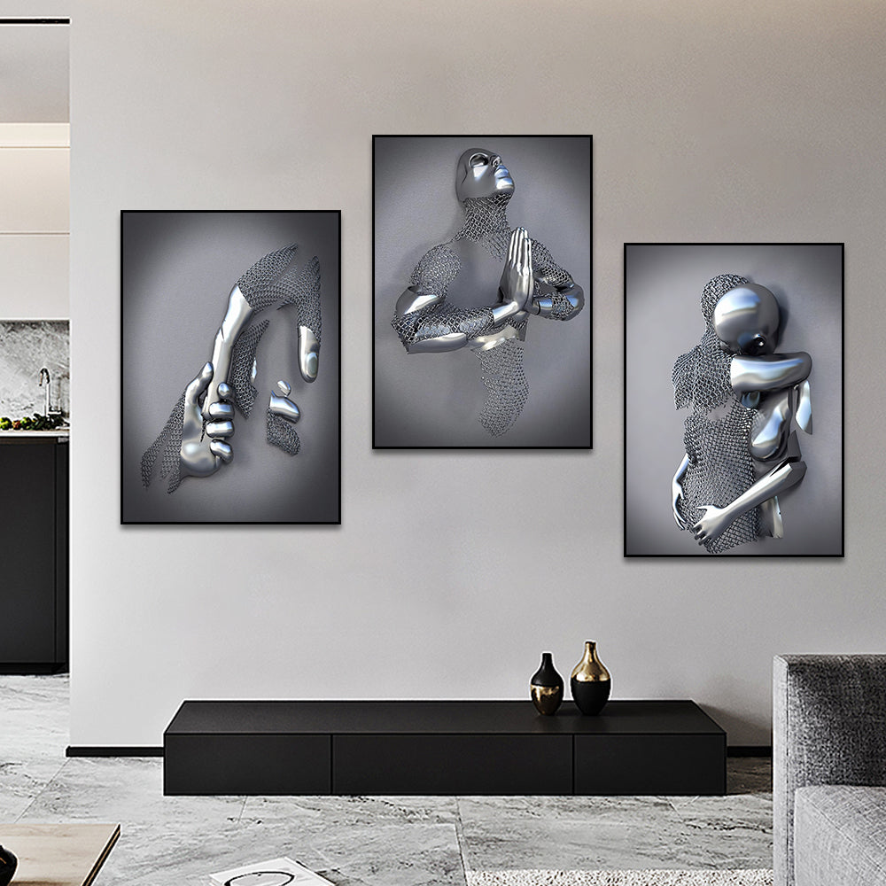Metal Figure Art Canvas Print