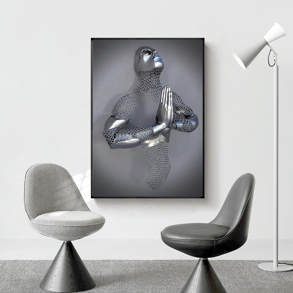 Metal Figure Art Canvas Print