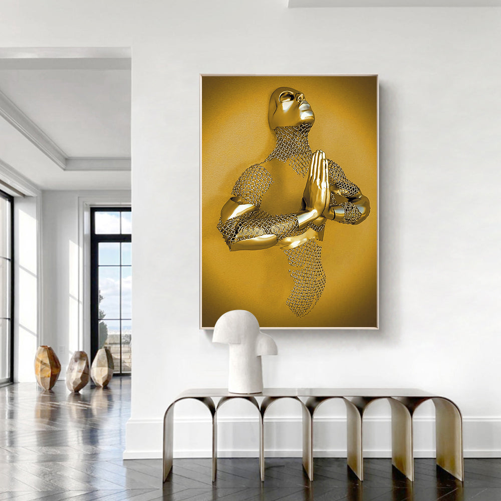 Metal Figure Art Canvas Print
