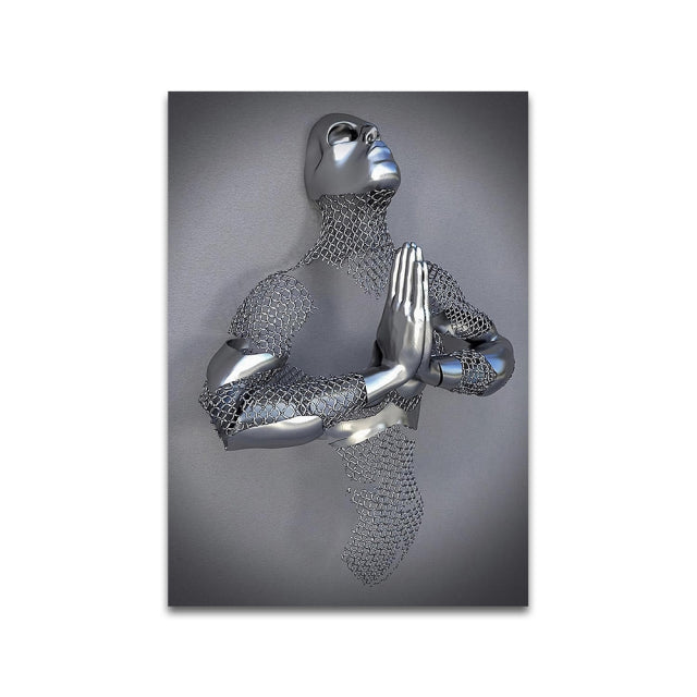 Metal Figure Art Canvas Print