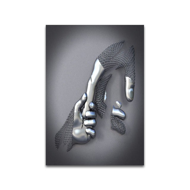 Metal Figure Art Canvas Print