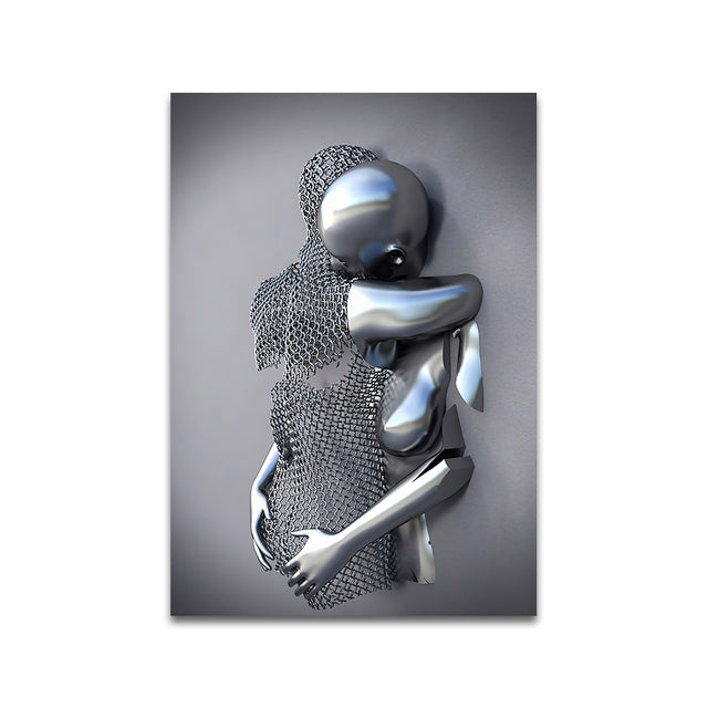 Metal Figure Art Canvas Print