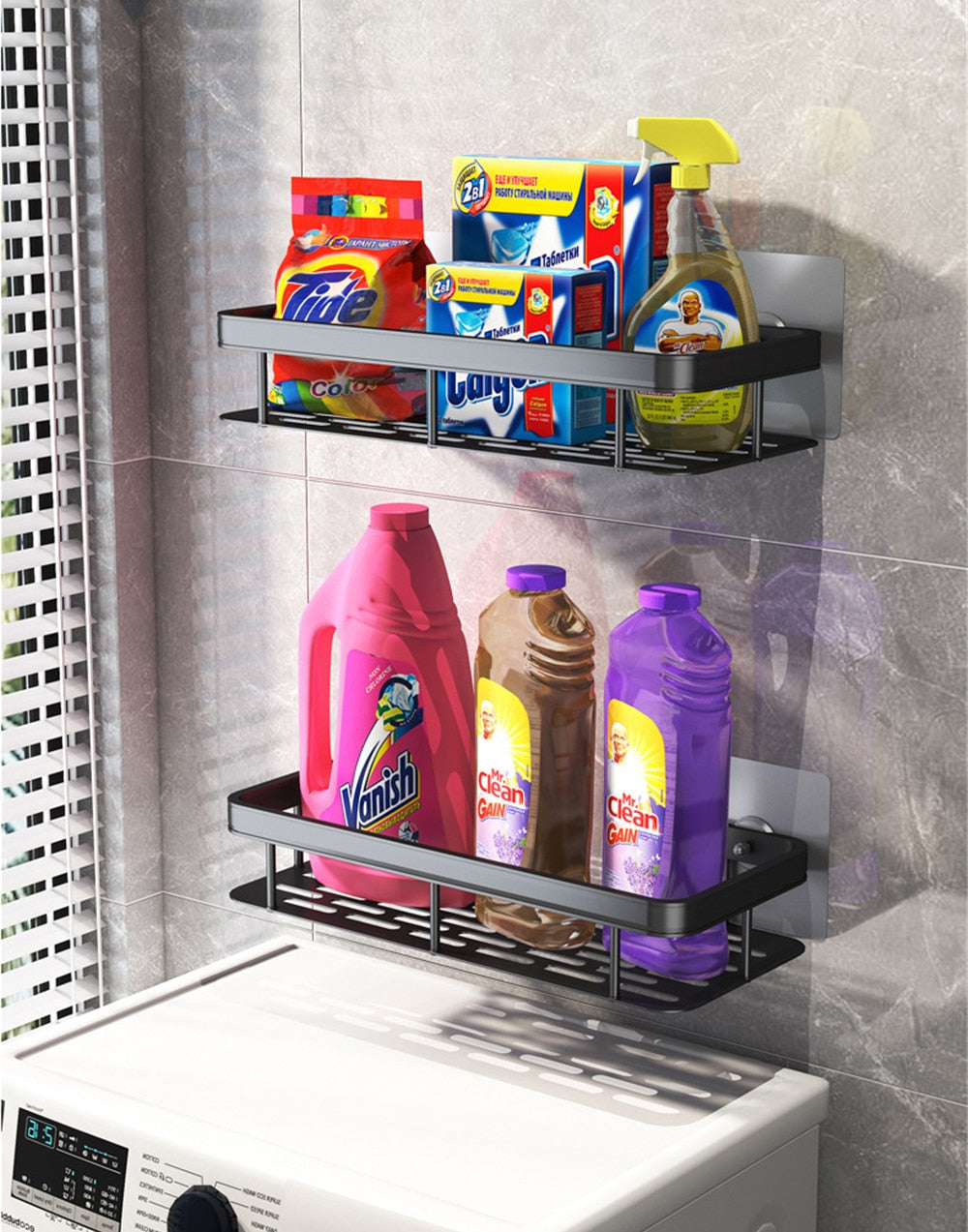 Metal Suction Bathroom Shelves freeshipping - khollect