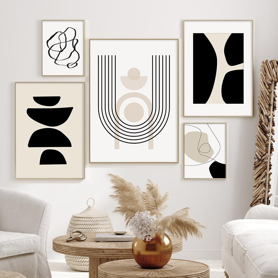 Bohemian Geometric Abstract Line Art Decor