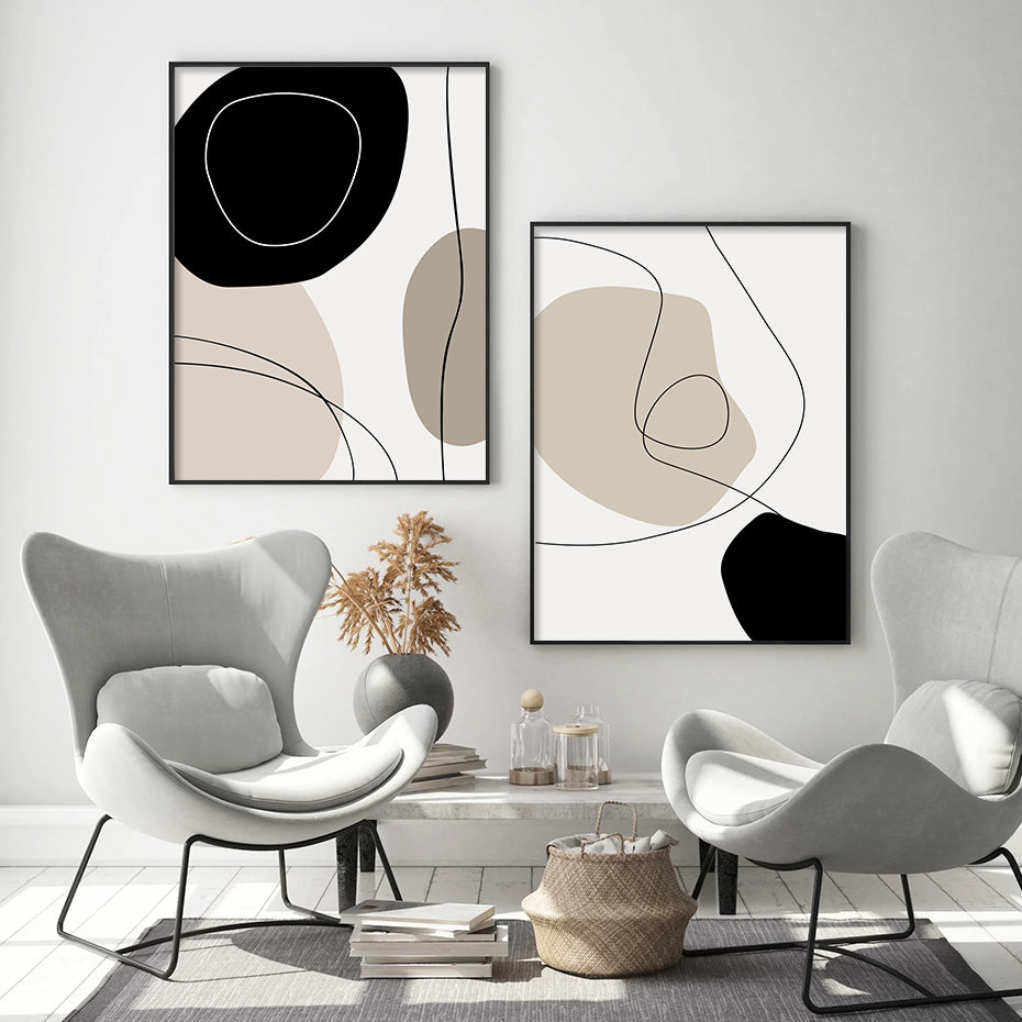 Bohemian Geometric Abstract Line Art Decor