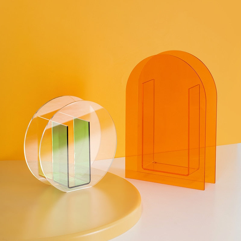 Rainbow Color Acrylic Vase freeshipping - khollect