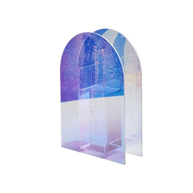 Rainbow Color Acrylic Vase freeshipping - khollect