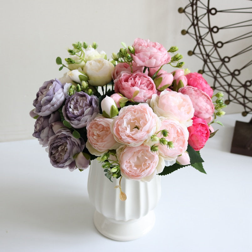 artificial rose flower bouquet set 1