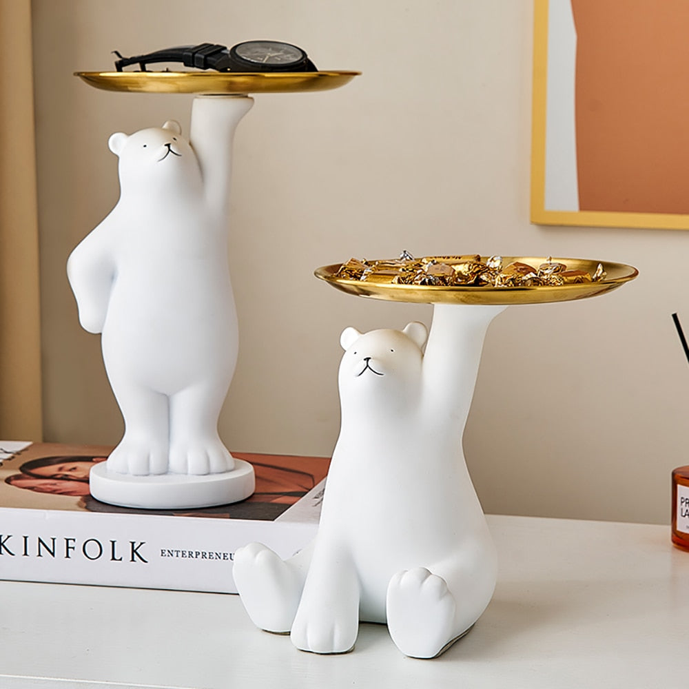 White Bear Statue Tray freeshipping - khollect