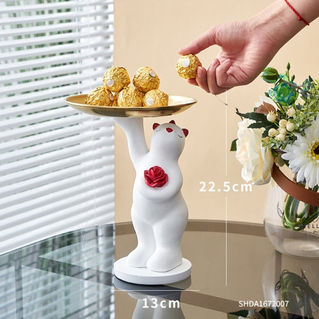 White Bear Statue Tray freeshipping - khollect