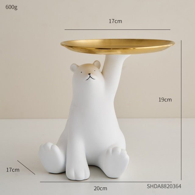 White Bear Statue Tray freeshipping - khollect
