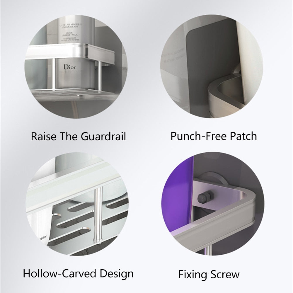 Metal Suction Bathroom Shelves freeshipping - khollect