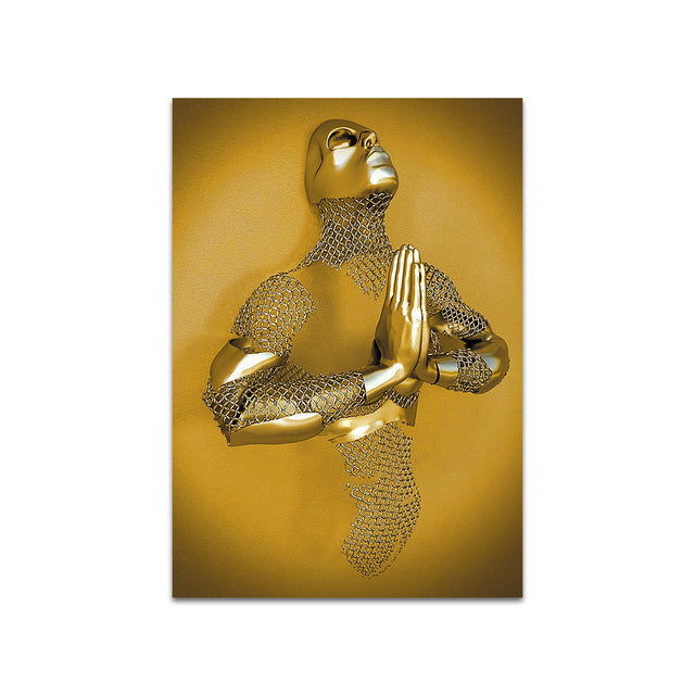 Metal Figure Art Canvas Print