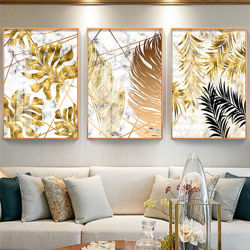 Black Gold Foliage Canvas Art Print