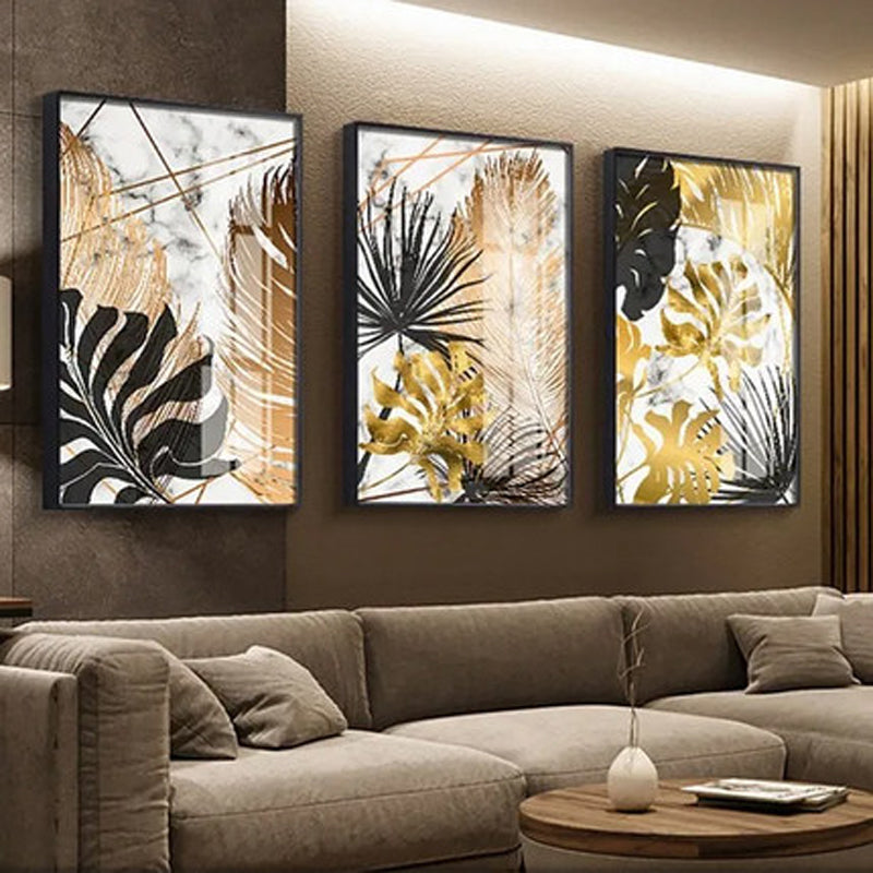 Black Gold Foliage Canvas Art Print