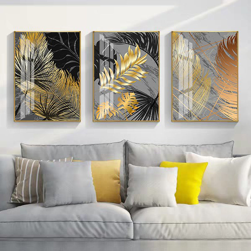 Black Gold Foliage Canvas Art Print