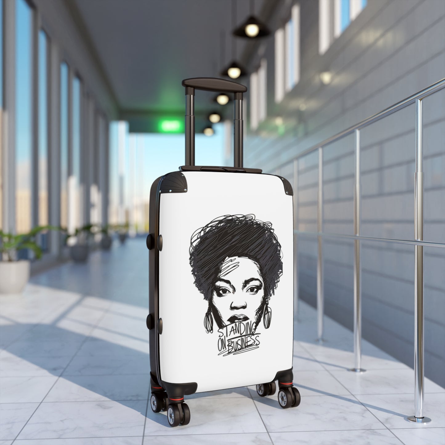 Standing on Business Vacation Travel Suitcase