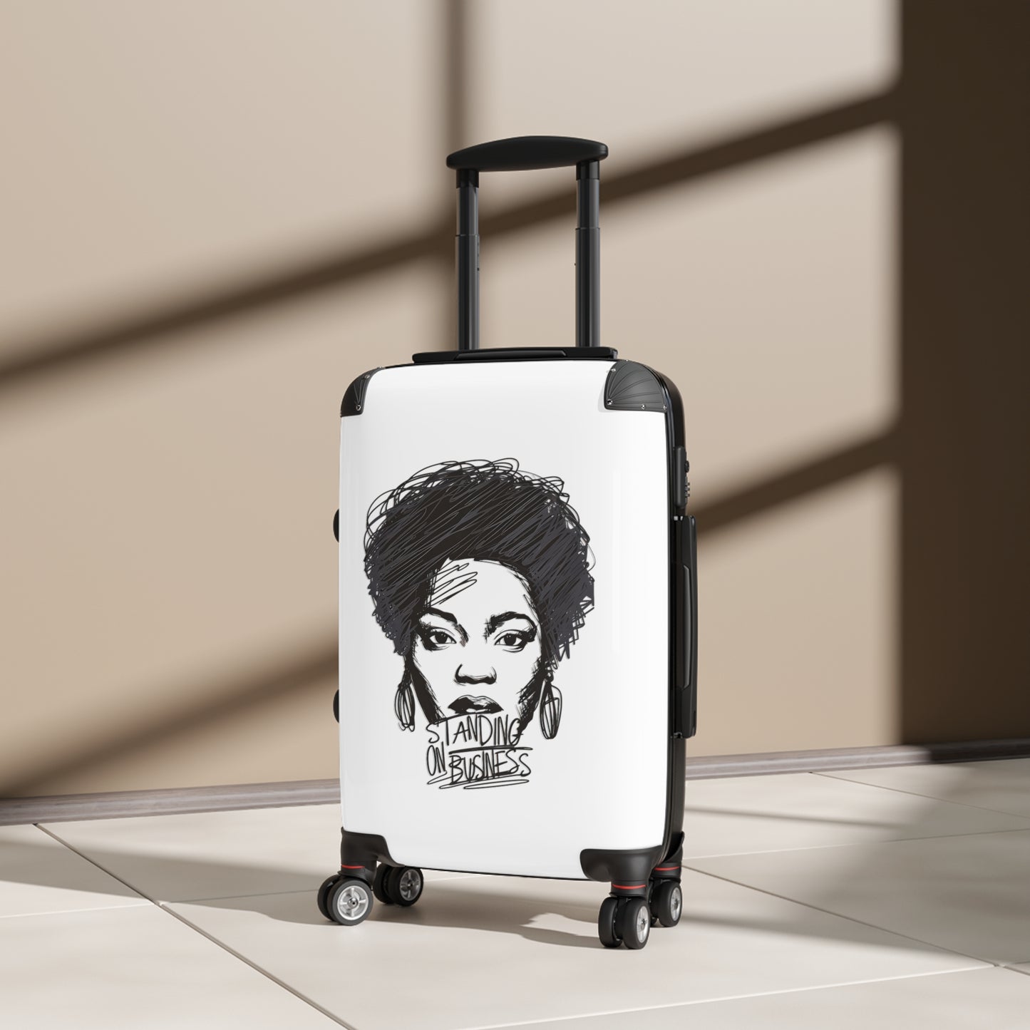 Standing on Business Vacation Travel Suitcase