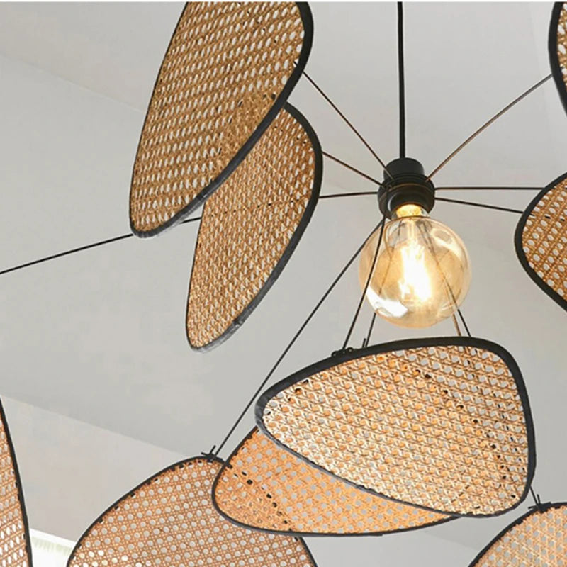 Bamboo Mesh Rattan Chandelier