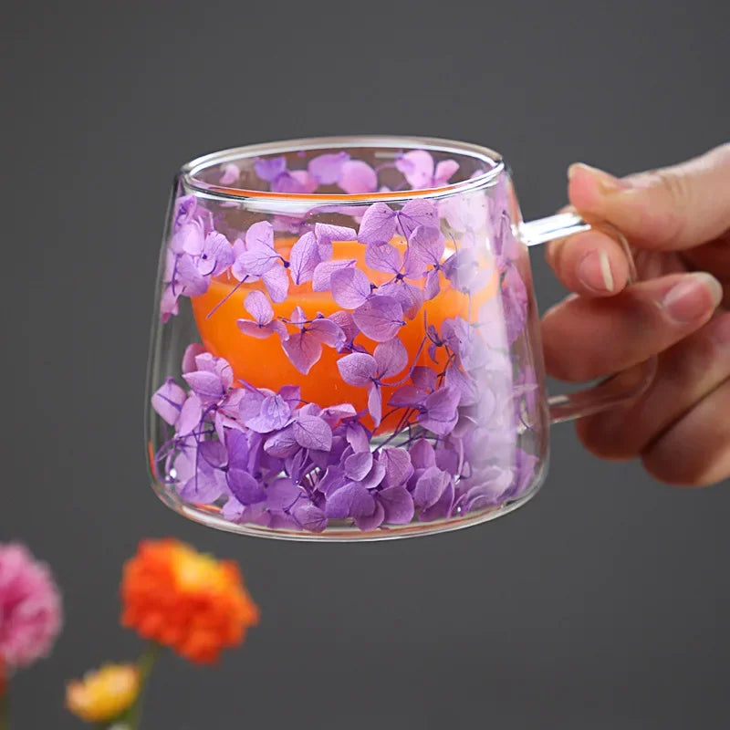 Flowery Bliss Glass Cup