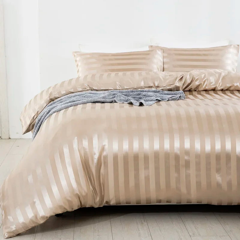 Aero Satin Striped Duvet Cover