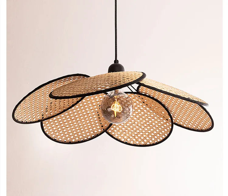 Bamboo Mesh Rattan Chandelier