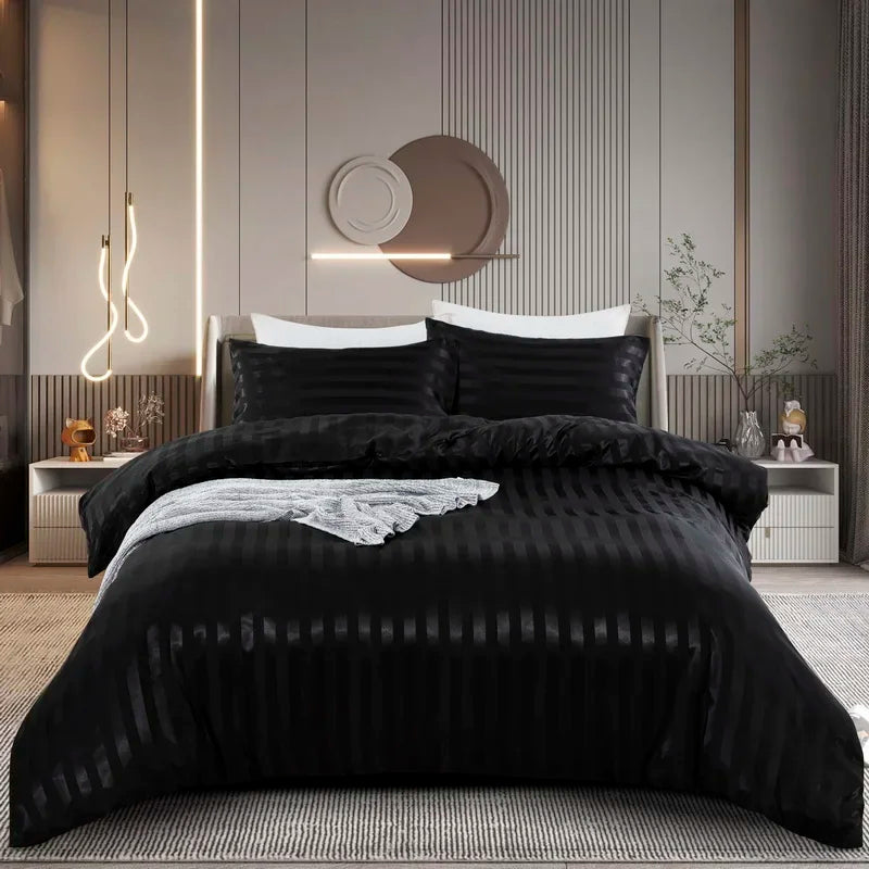 Aero Satin Striped Duvet Cover