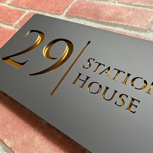 Encore Custom Outdoor Black Laser Cut Name Plaque