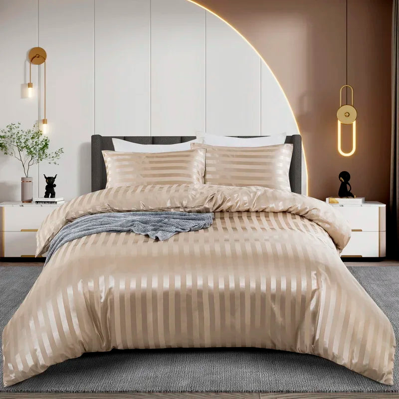 Aero Satin Striped Duvet Cover