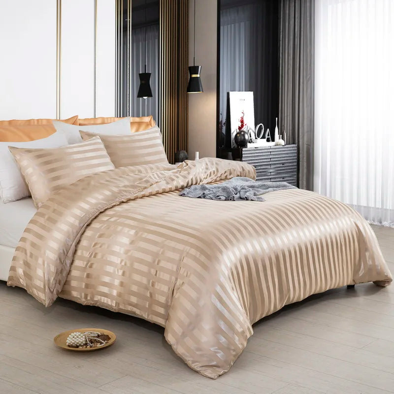 Aero Satin Striped Duvet Cover