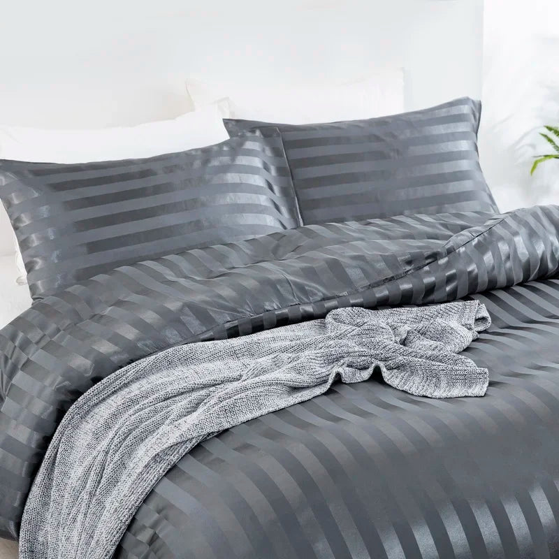 Aero Satin Striped Duvet Cover