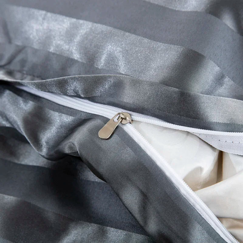 Aero Satin Striped Duvet Cover