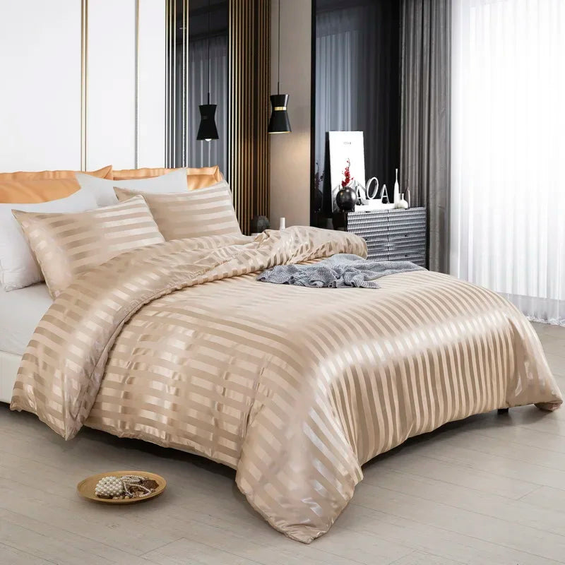 Aero Satin Striped Duvet Cover