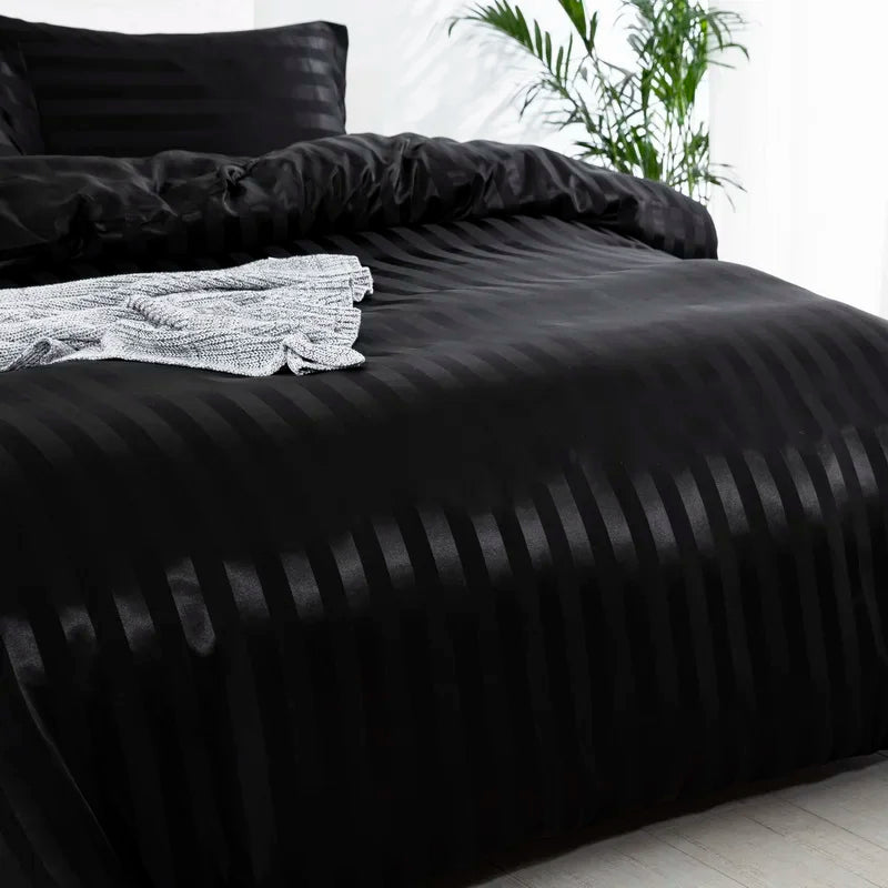 Aero Satin Striped Duvet Cover