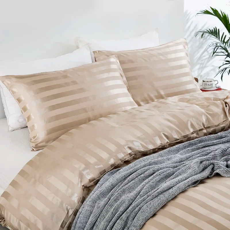 Aero Satin Striped Duvet Cover