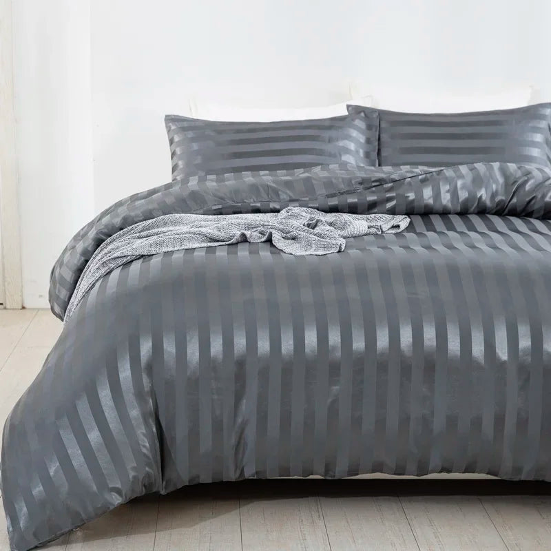 Aero Satin Striped Duvet Cover