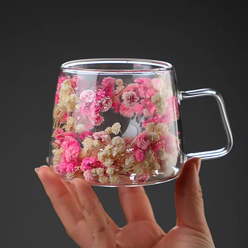 Flowery Bliss Glass Cup