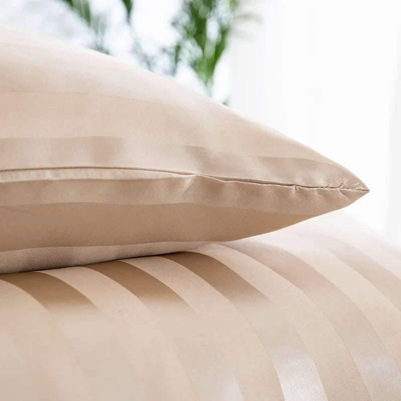 Aero Satin Striped Duvet Cover