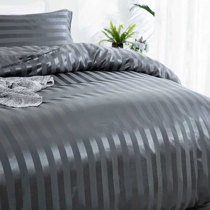 Aero Satin Striped Duvet Cover