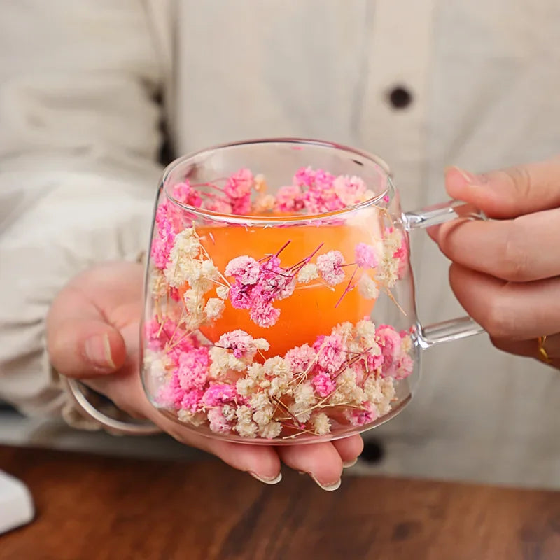 Flowery Bliss Glass Cup