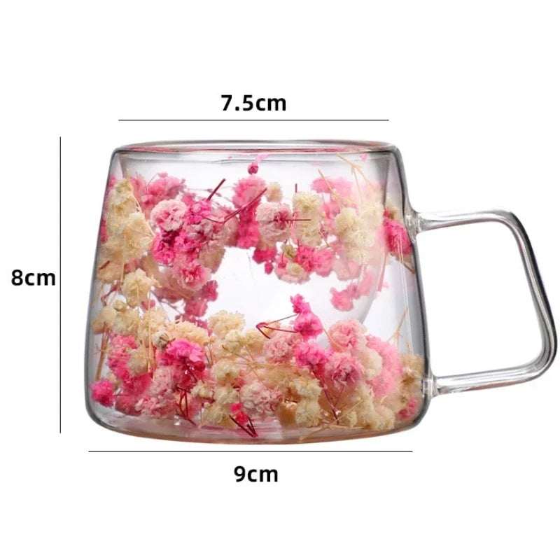 Flowery Bliss Glass Cup