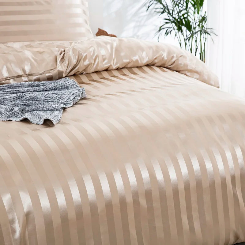 Aero Satin Striped Duvet Cover