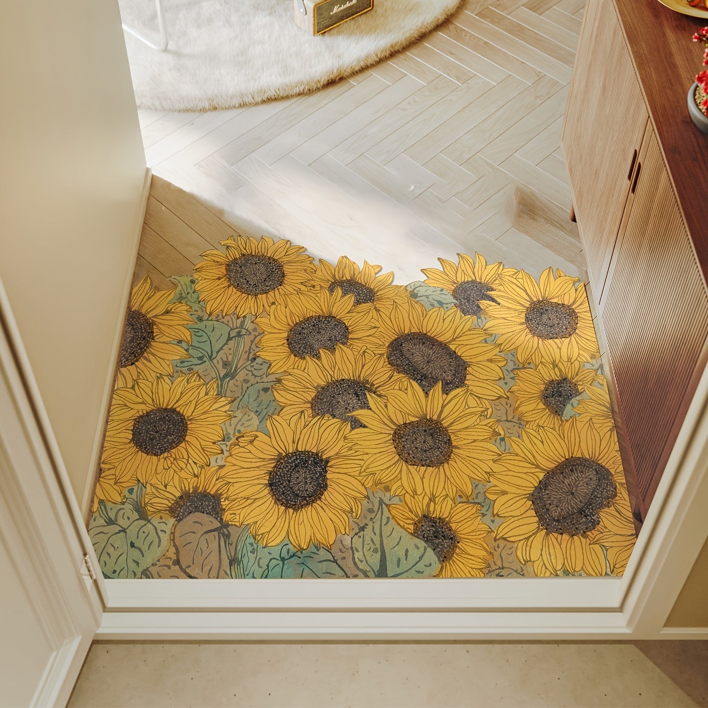 Surreal Sunflower Door Mat