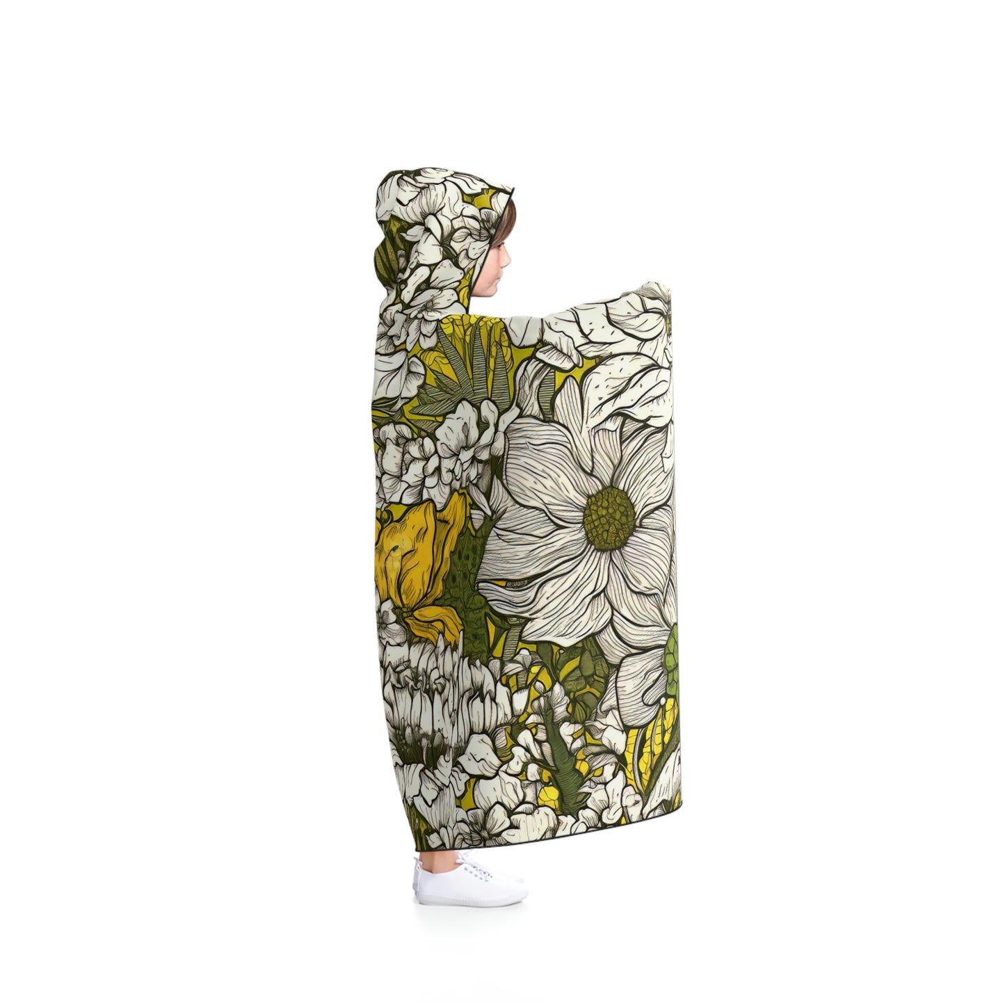 Floral Green Hooded Blanket