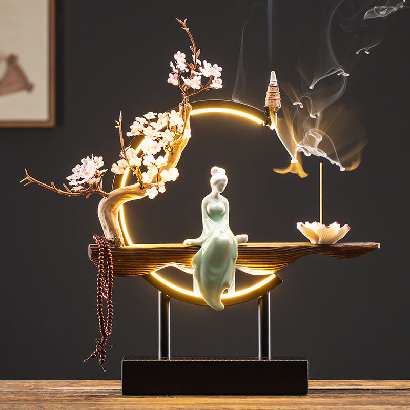 Serene Waterfall Incense Burner Decor freeshipping - khollect