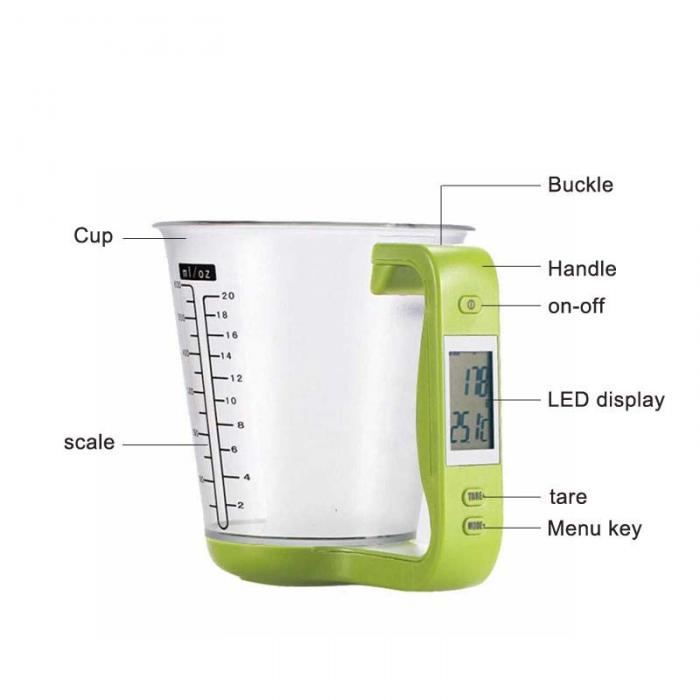 Clear View Electronic Scale Measuring Cup freeshipping - khollect