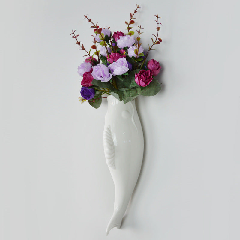 Ceramic Goldfish Vase Decor