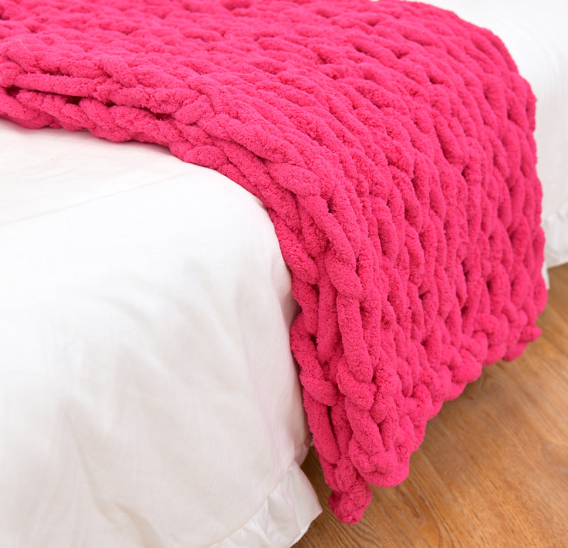 Plush Handmade Knitted Cover Blanket