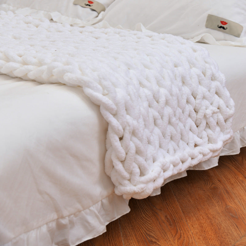 Plush Handmade Knitted Cover Blanket