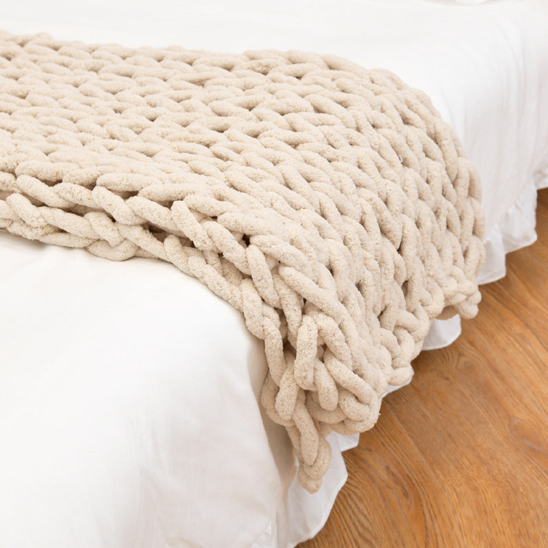 Plush Handmade Knitted Cover Blanket